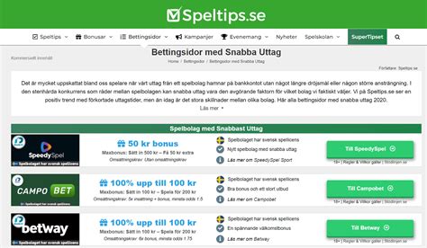 Bettingsidor med snabba uttag 2023 .